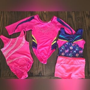 Set of Leotards and Shorts, Freestyle Danskin Leos XS, 4/5, CIRCO shorts XS